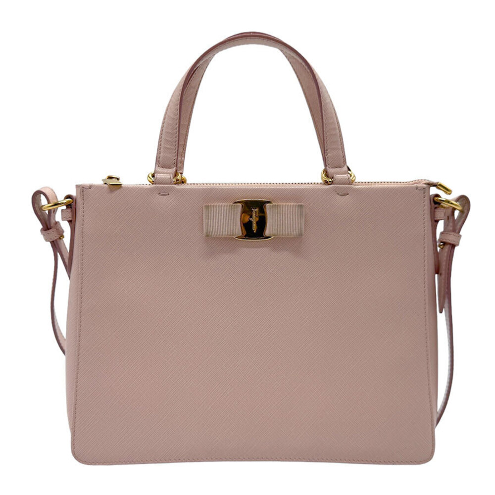 Salvatore Ferragamo shoulder bag handbag Vara rion leather pink